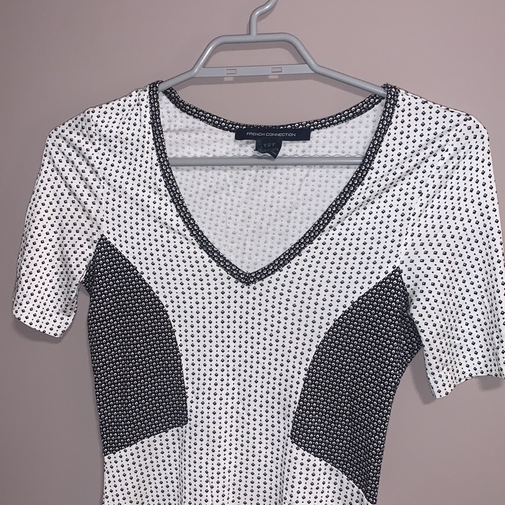 French connection white printed dress size small - Picture 3 of 5